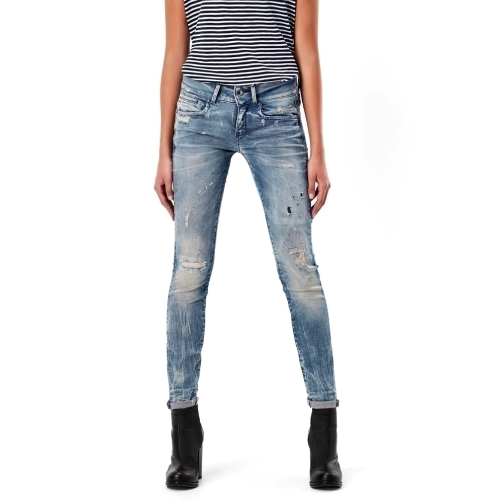 G-Star Restored Denim Distressed Skinny Jeans Midge‎ Size 24 NWT